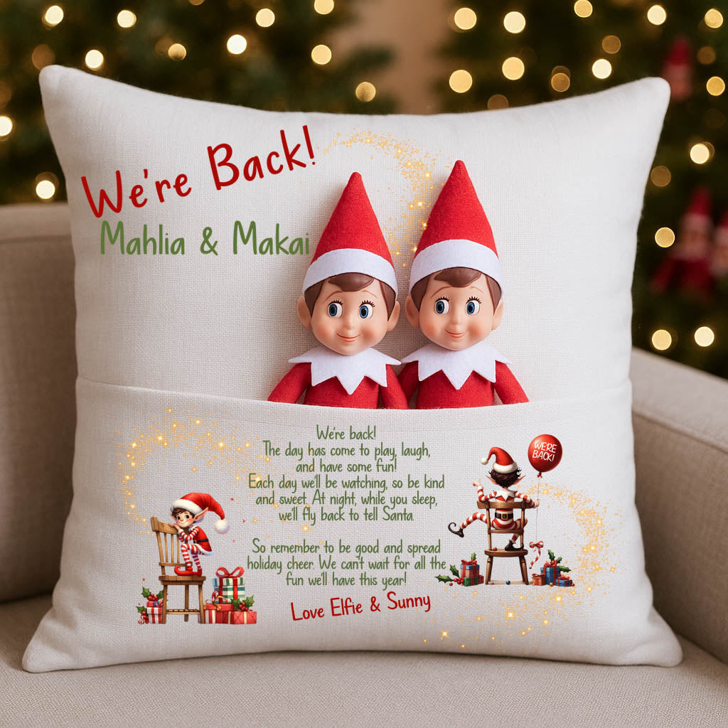 We're Back Christmas Cushion