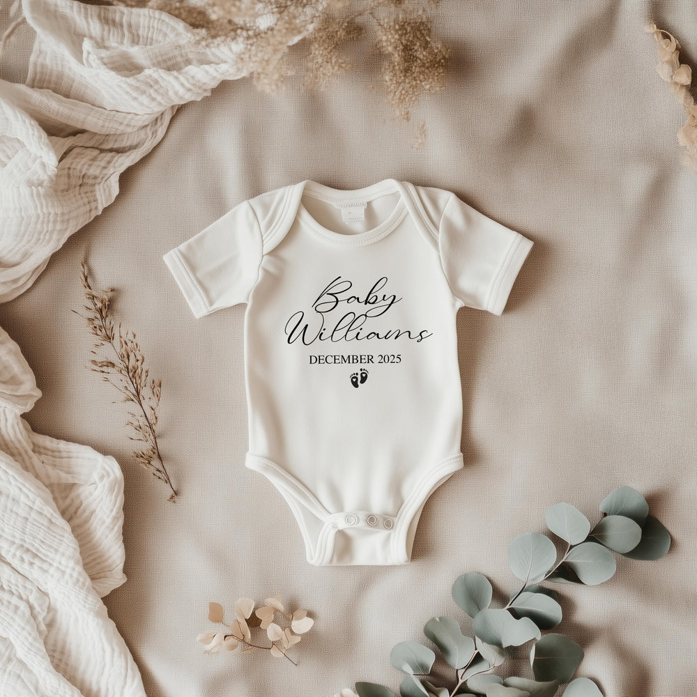 personalised Baby Announcement Onesie