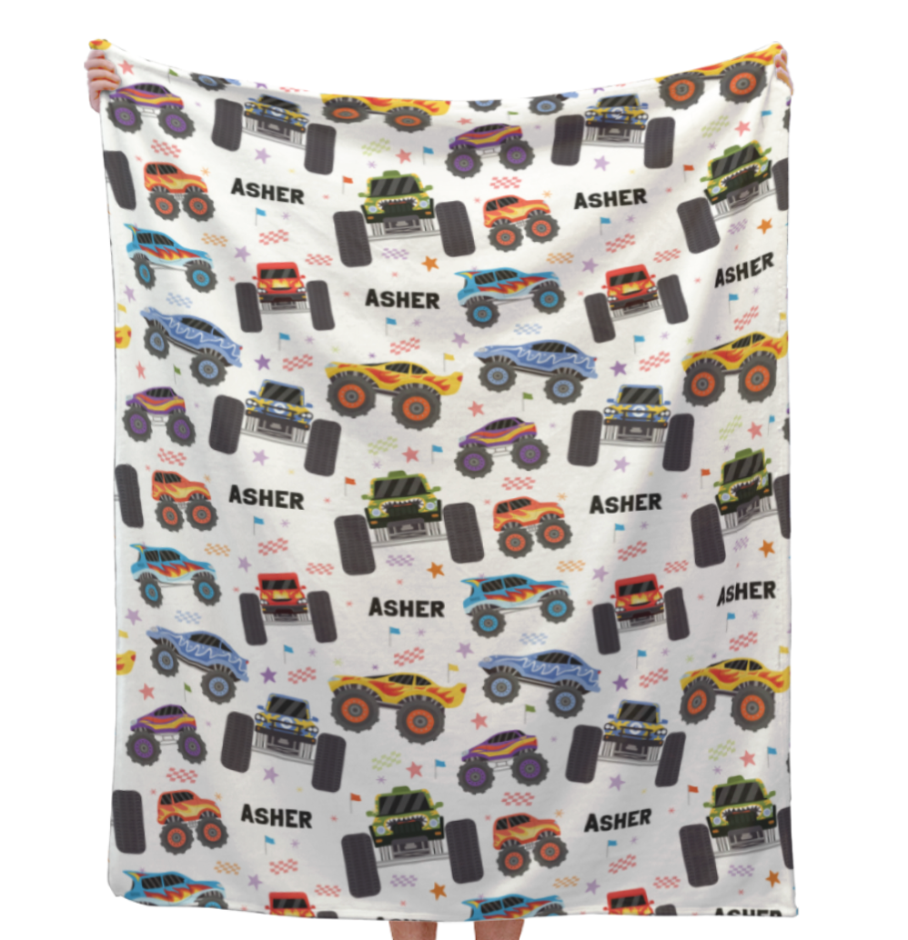 monster truck blanket