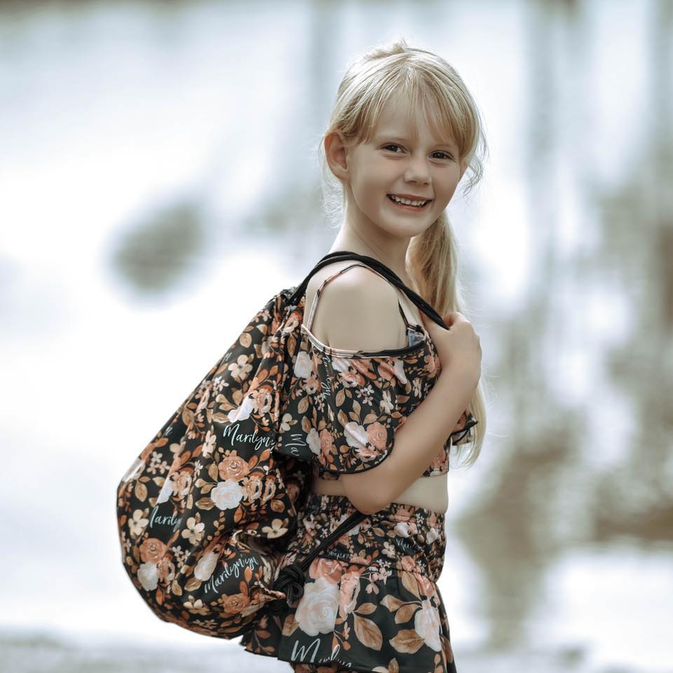 personalised kids drawstring bag