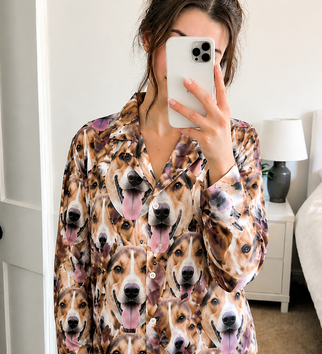 Pet Face Mash pyjama set personalised with each name, Christmas gift