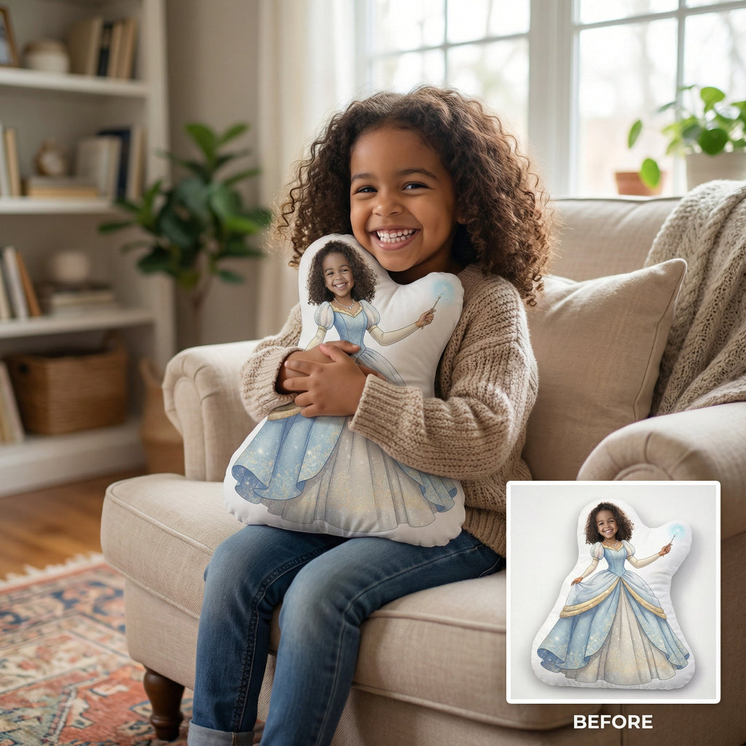 Personalised Photo Face Pillow – Custom Character Cushion