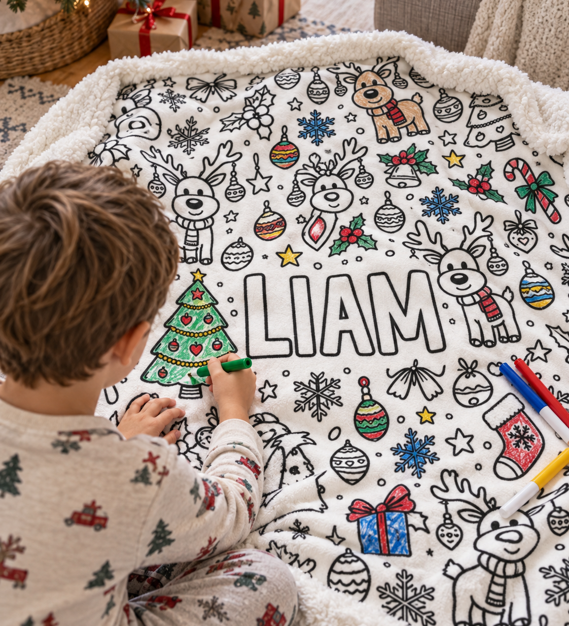 Personalised Christmas Colouring Blanket