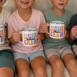 Personalised Cousin Crew Enamel Mug