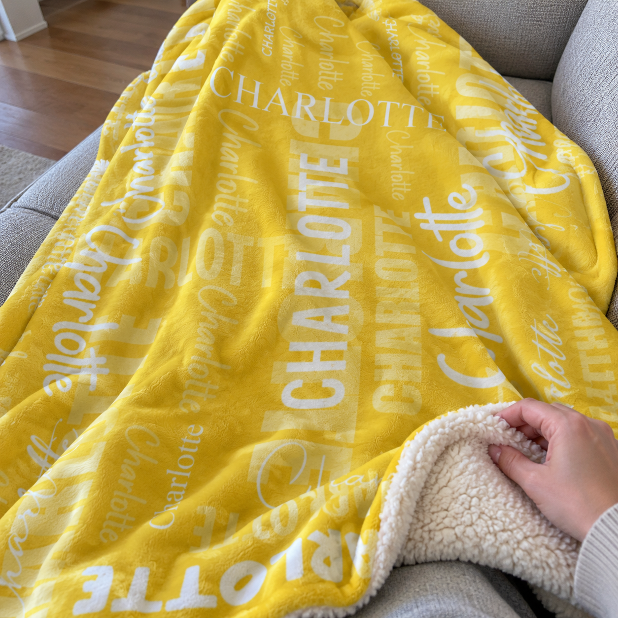 Name Collage Personalised Blanket
