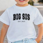 Big Sis Est. 2025 T-Shirt – personalised big sister pregnancy announcement shirt