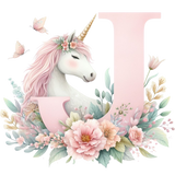 Unicorn Initial Enamel Mug