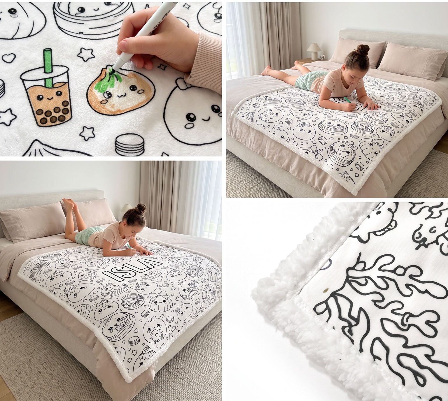 Dumpling Squishy Colouring Blanket