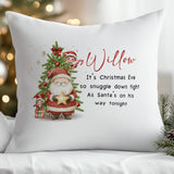 Snuggle Down Tight personalised Christmas cushion with child’s name – The Custom Co.