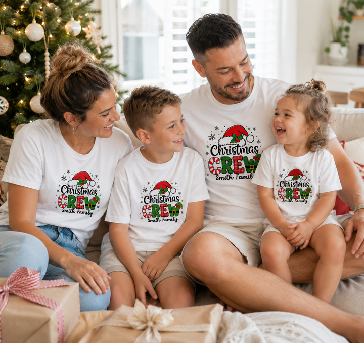 Personalised Christmas Crew Family T-Shirt