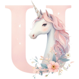 Unicorn Initial Enamel Mug