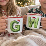 Mean Green Monogram Enamel Mug