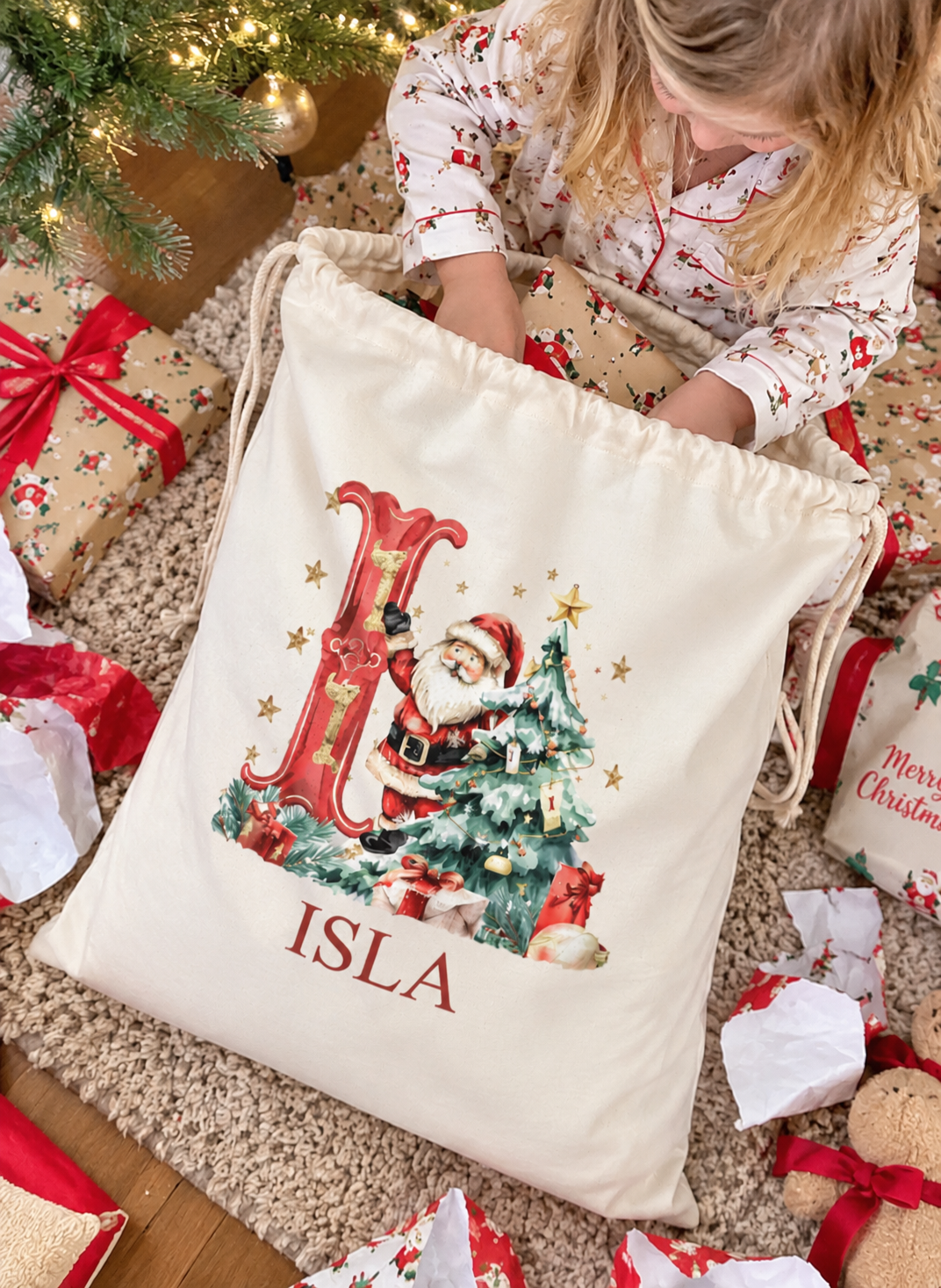 Santa Monogram Santa Sack