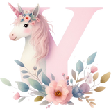 Unicorn Initial Enamel Mug