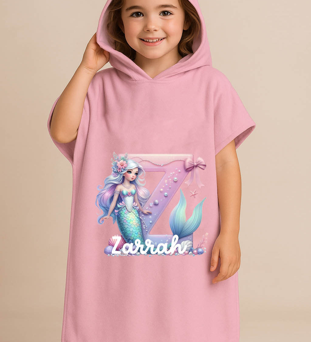 Custom mermaid hooded towel