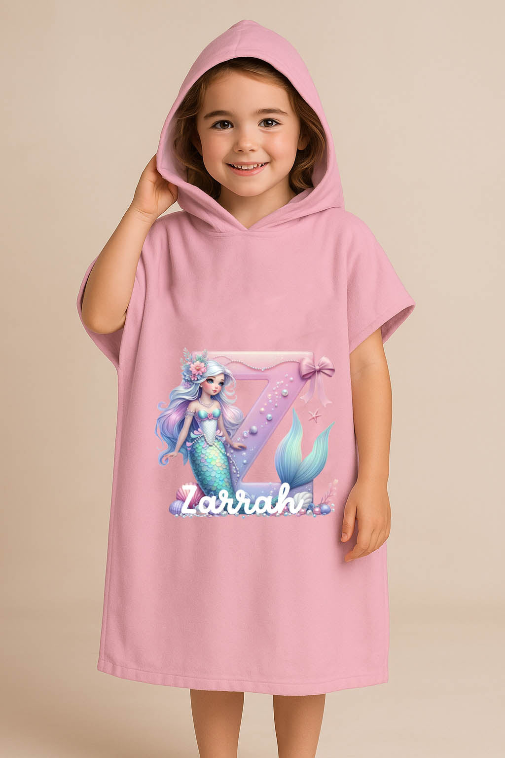 Custom mermaid hooded towel