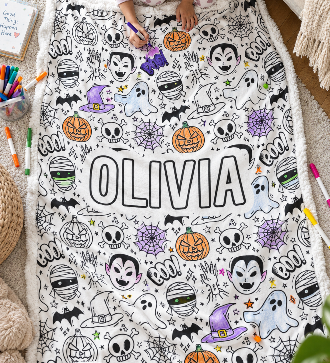 Halloween Colouring Blanket