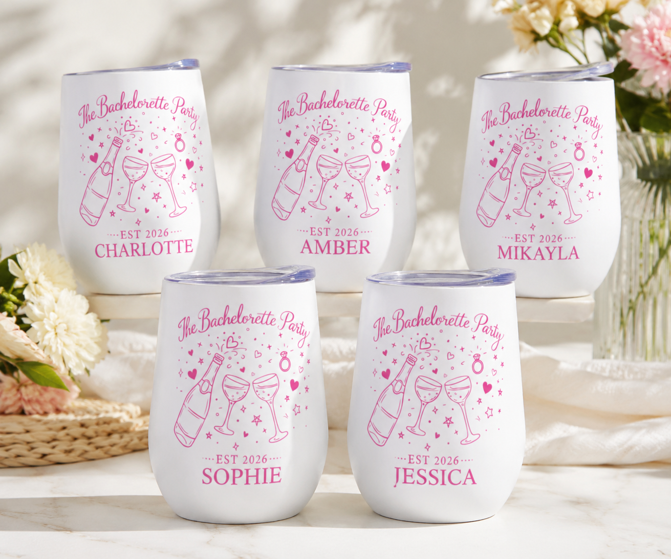 The Bachelorette Party 2026 Personalised Wine Tumbler