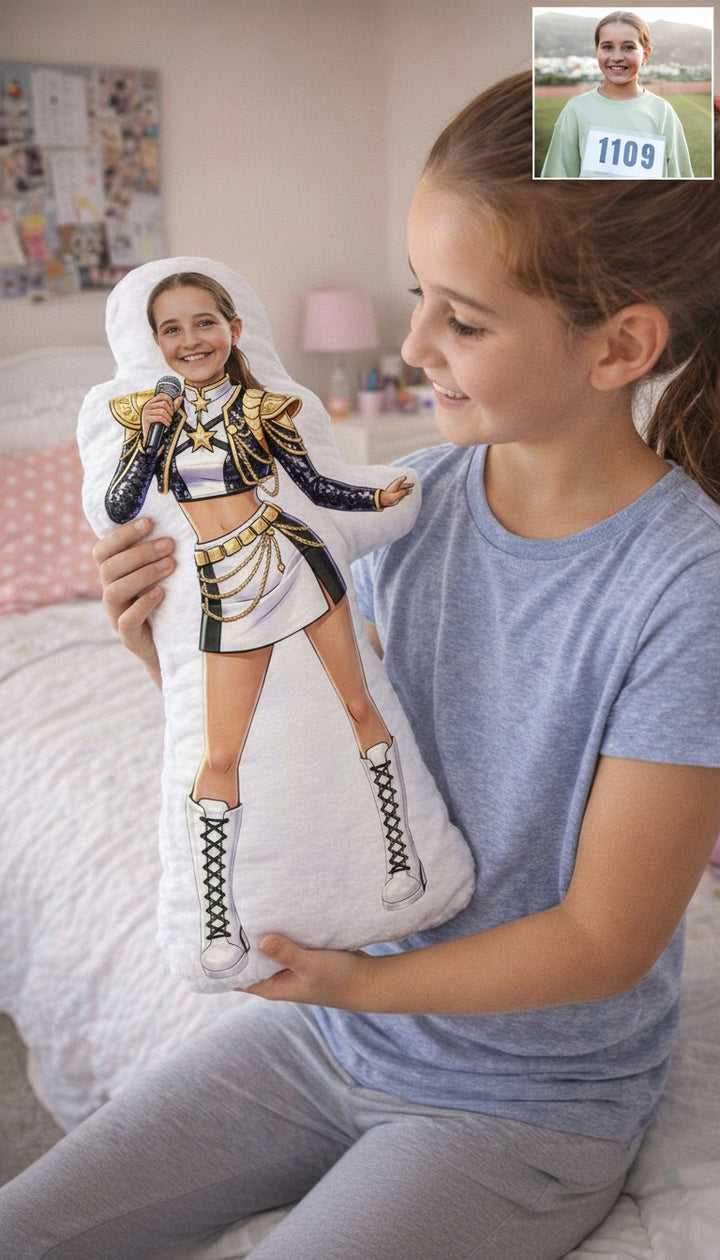 Personalised Photo Face Pillow – Custom Character Cushion