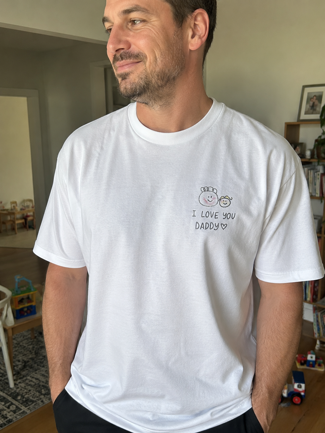 Personalised Kids Drawing T-Shirt for Dad