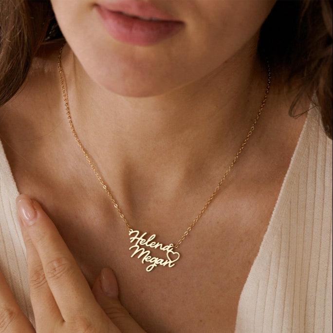 personalised heart necklace