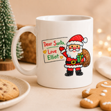 Personalised Christmas Eve Mug with Kids Artwork for Santa