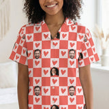 Custom Face Photo Pyjamas – Personalised Valentine’s Gift (Hearts)