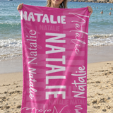Name Collage Personalised Beach Towel