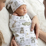 Personalised Swaddle & Beanie Set