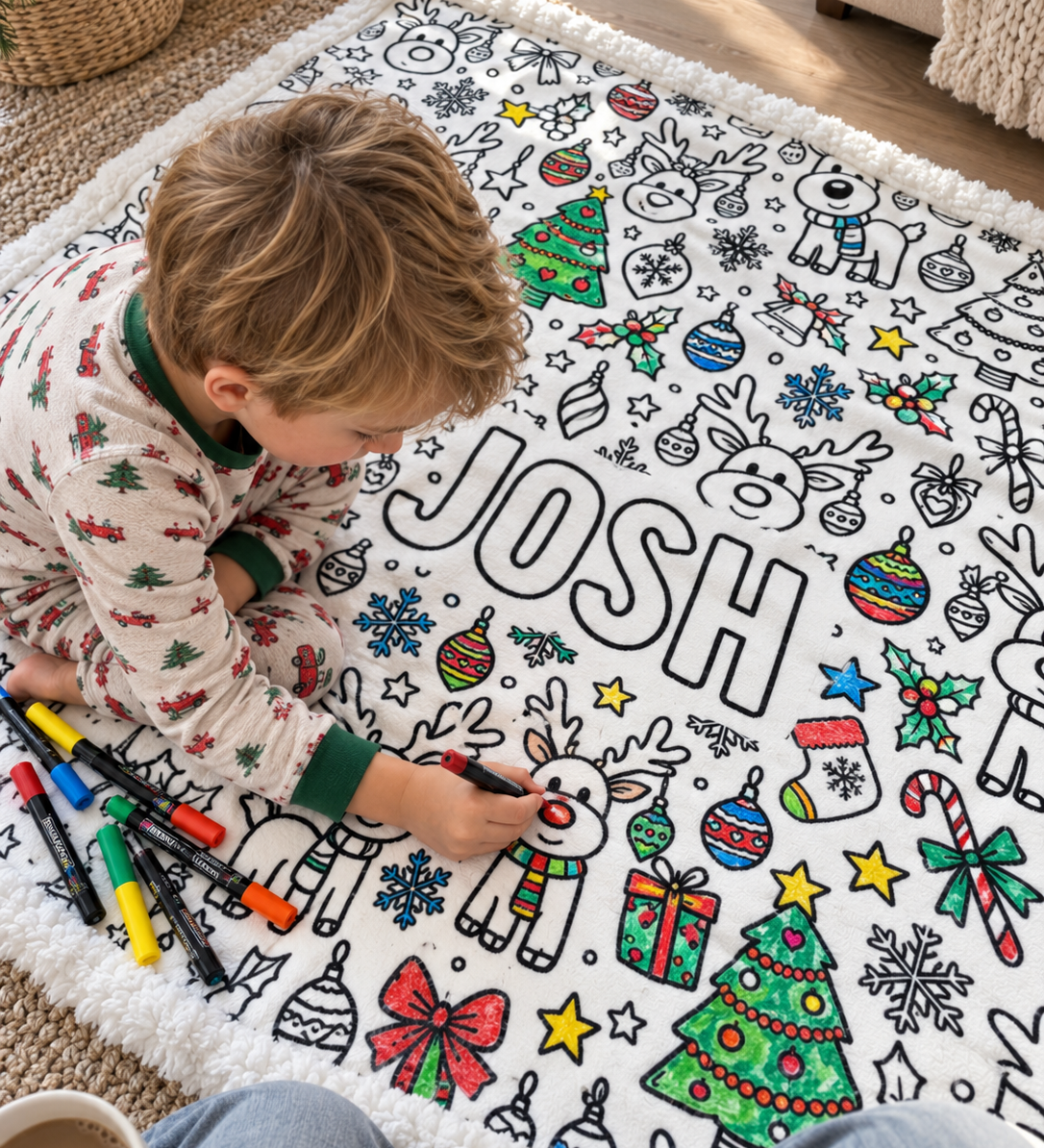 Personalised Christmas Colouring Blanket