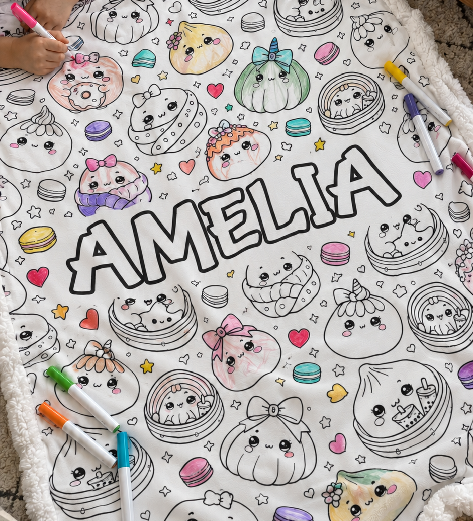 Dumpling Squishy Colouring Blanket