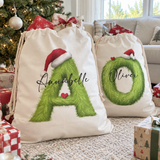 Mean Green Monogram Santa Sack