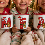 Santa Suit Initial Enamel Mug