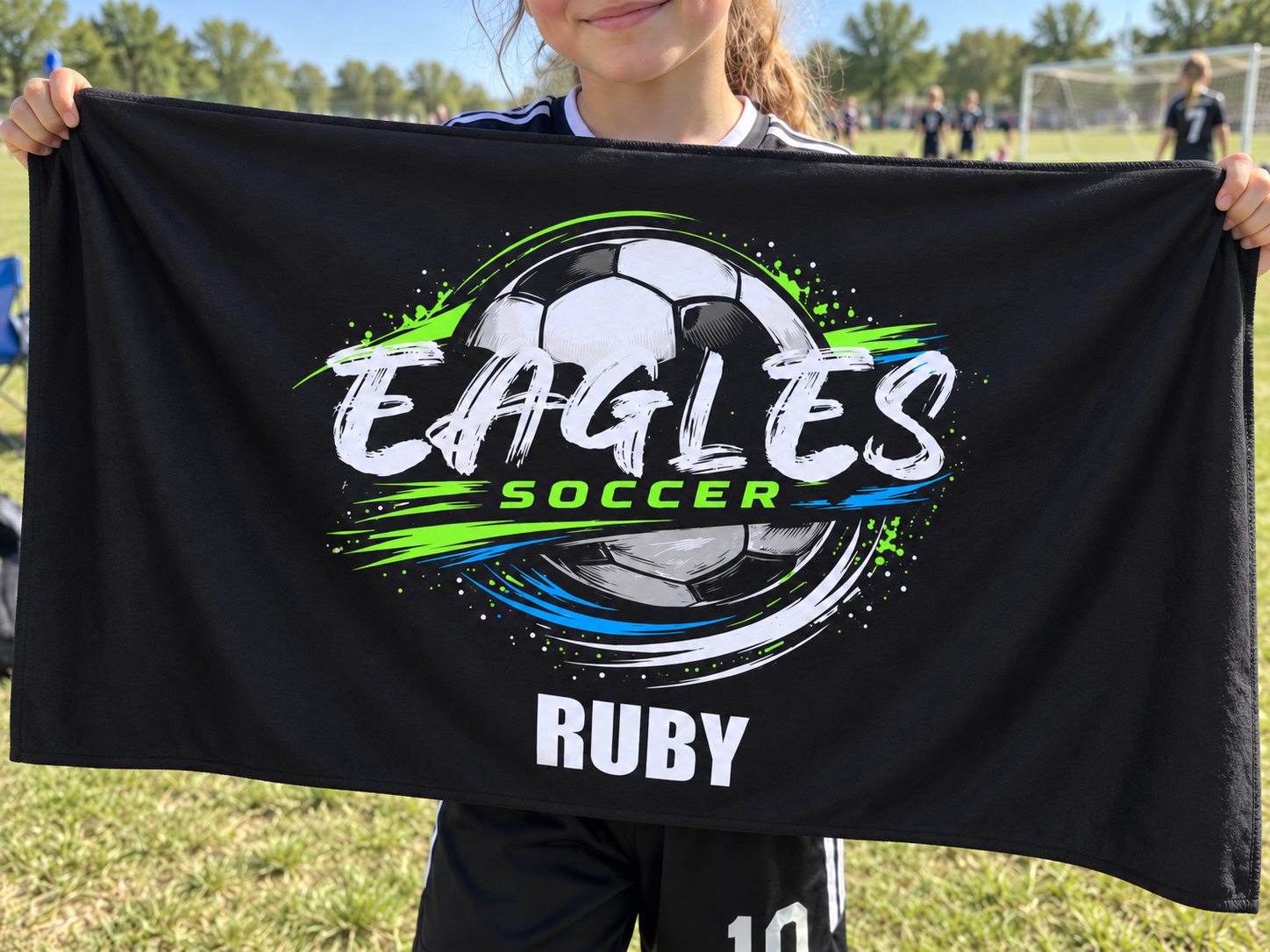 Soccer Splash Personalised Towel