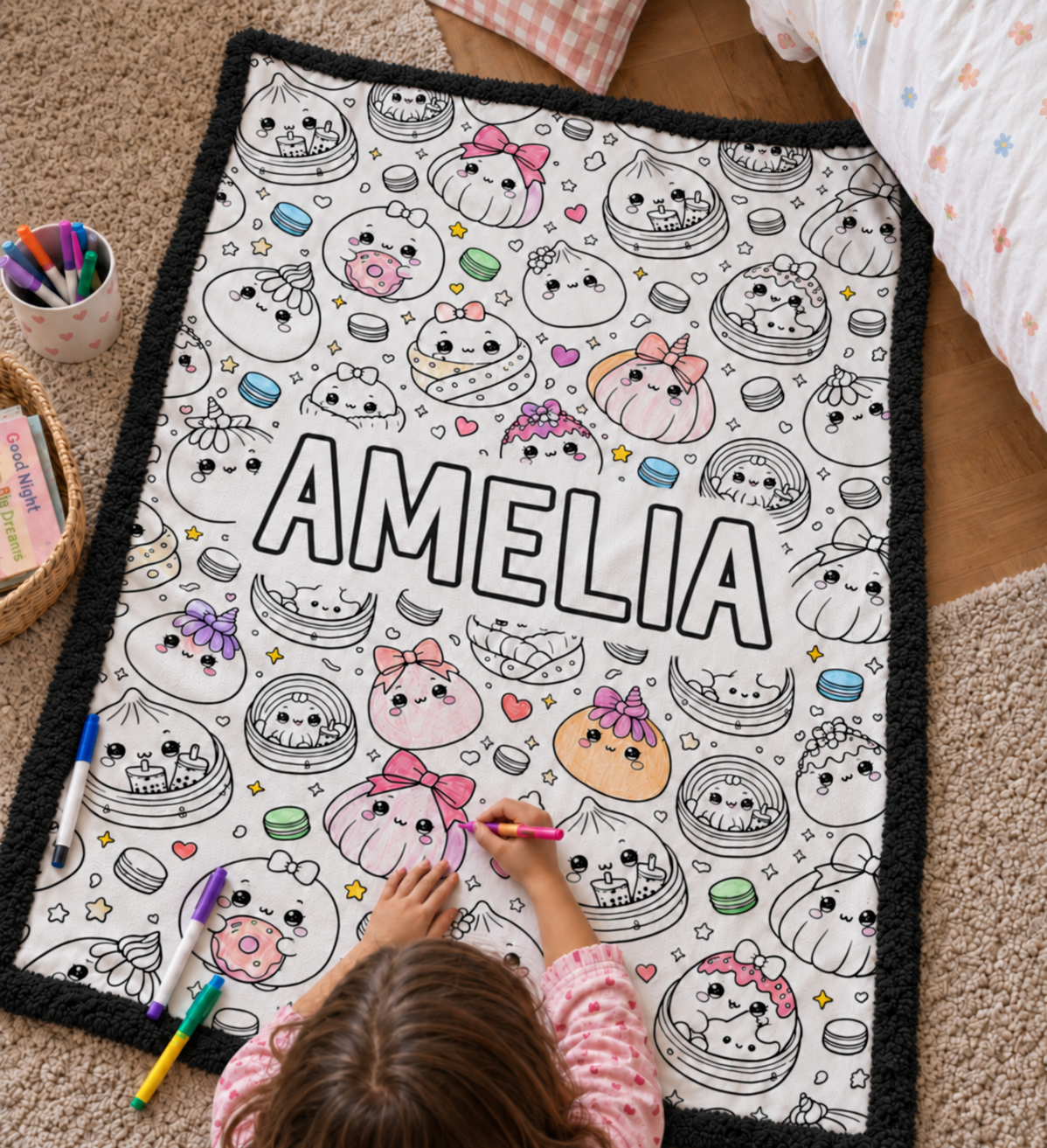 Dumpling Squishy Colouring Blanket
