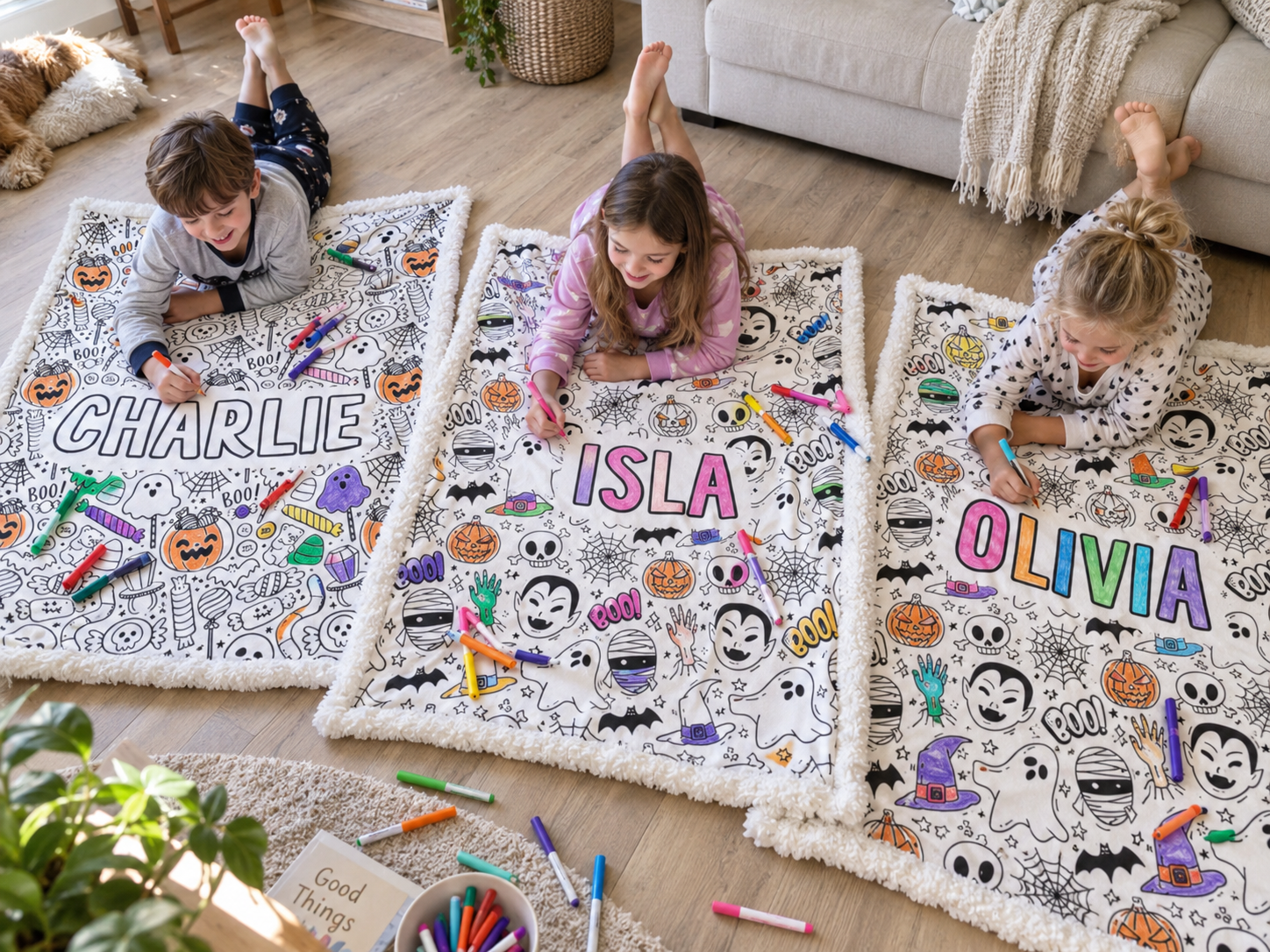 Halloween Colouring Blanket