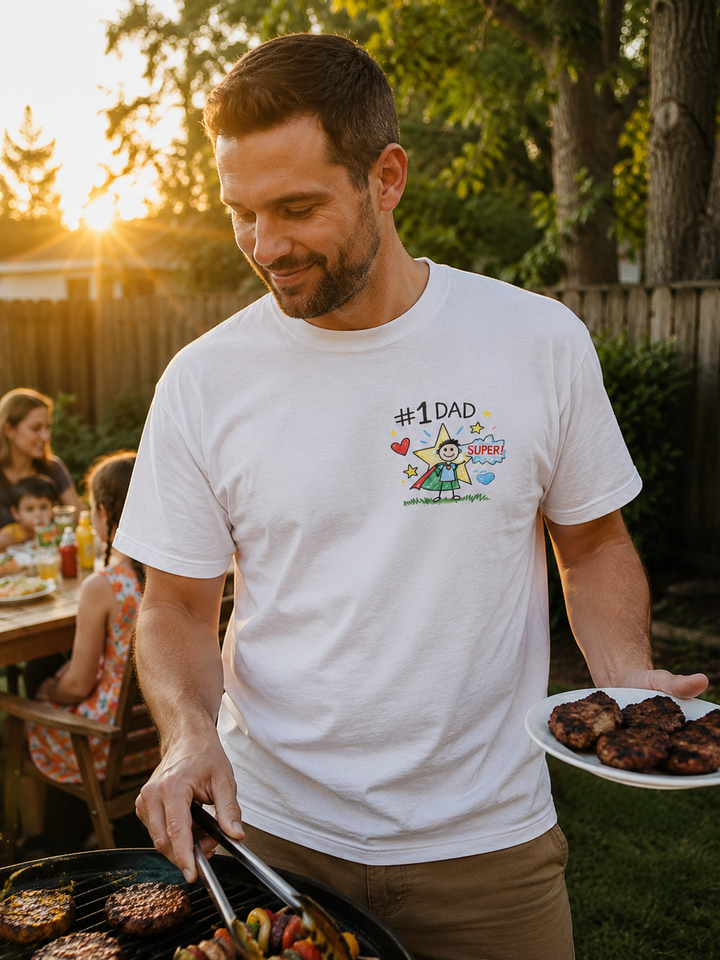 Personalised Kids Drawing T-Shirt for Dad