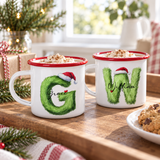 Mean Green Monogram Enamel Mug