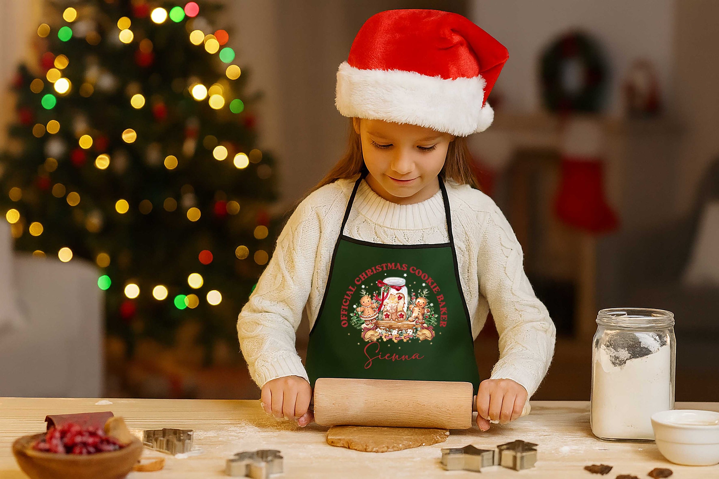 PERSONALISED CHRISTMAS GIFTS - GIRL BAKING CHRISTMAS COOKIES
