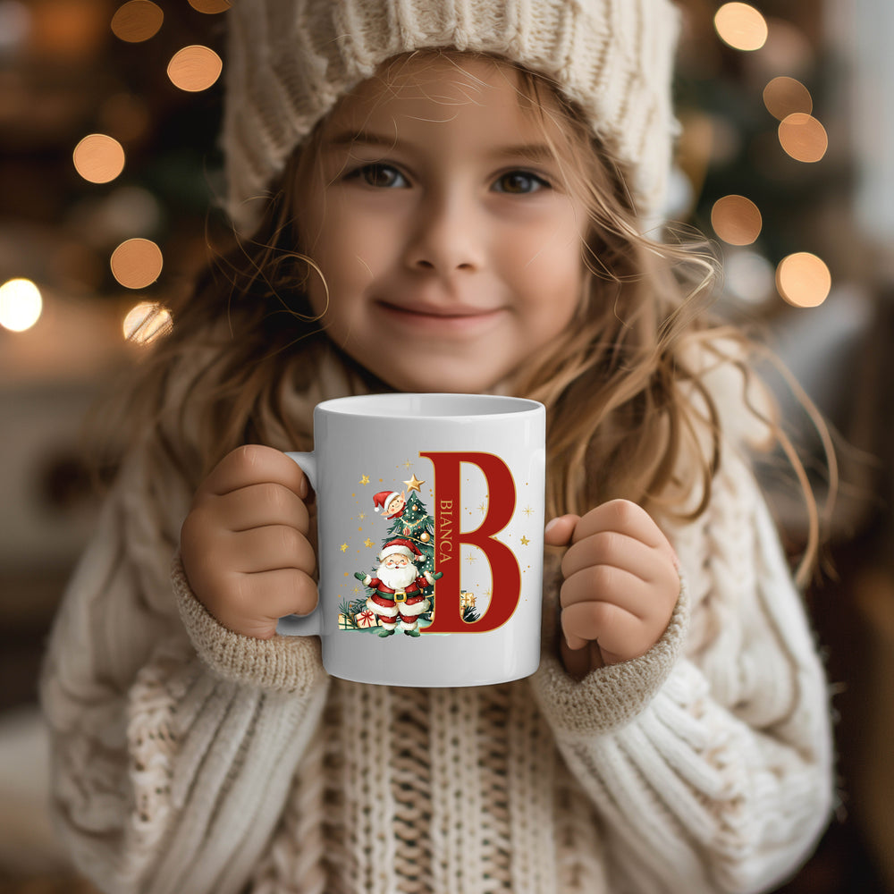 Personalised Christmas initial mug