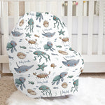 nursing feeding cover used as a shopping cart cover