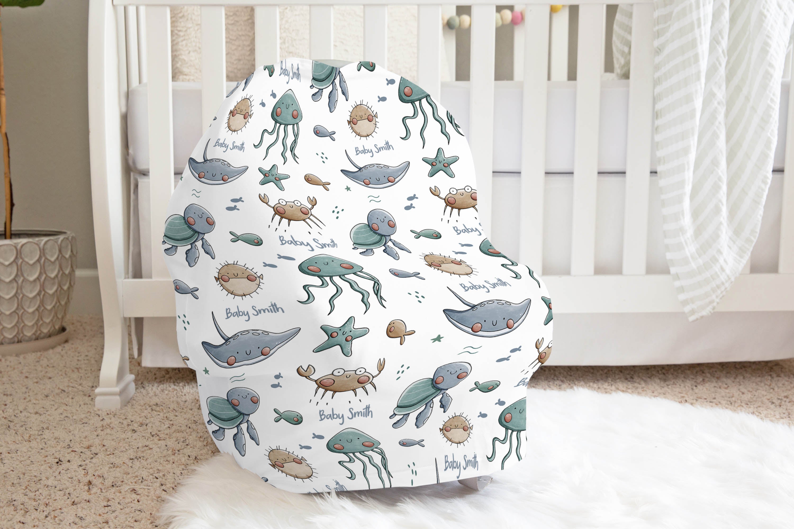 nursing feeding cover used as a shopping cart cover