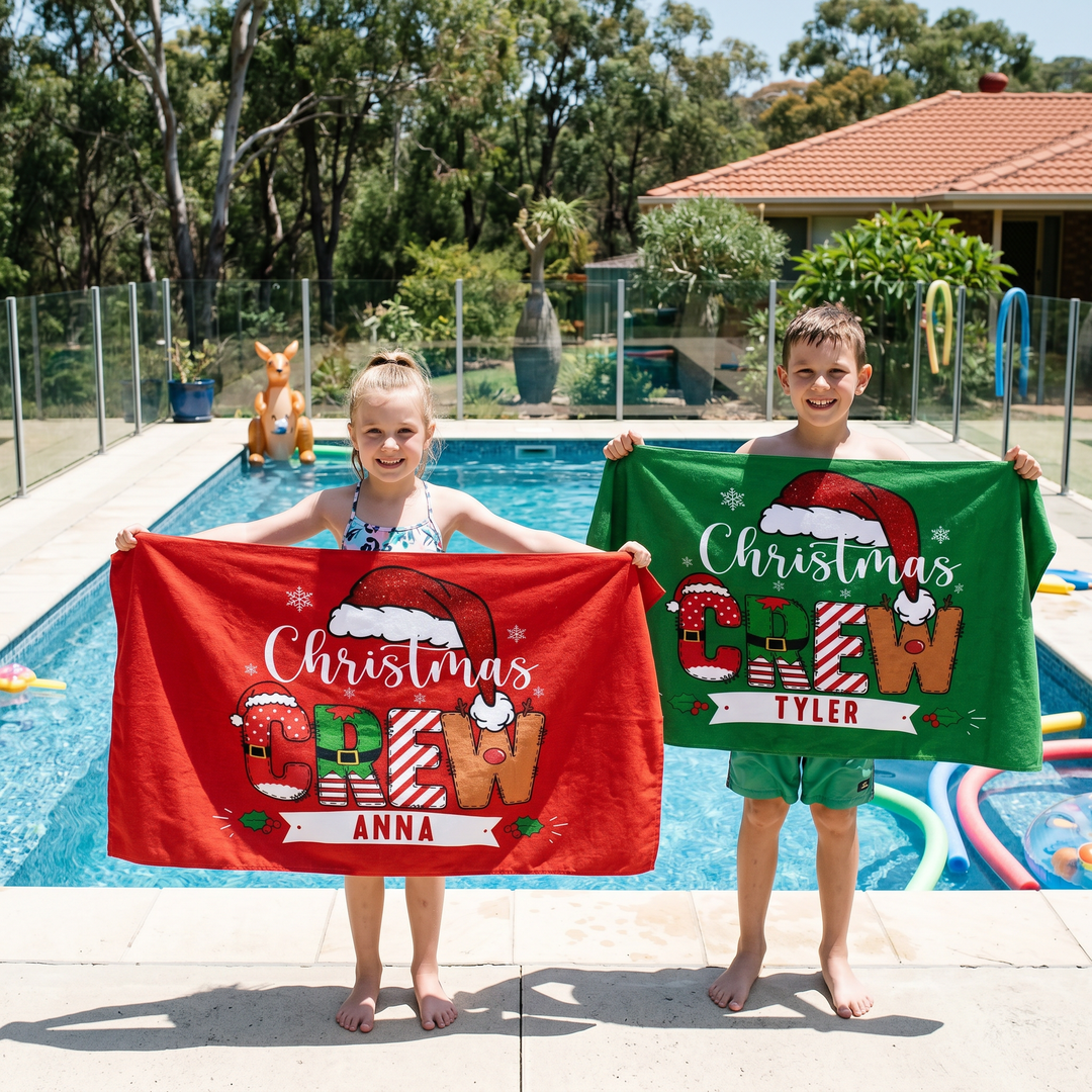 Christmas Crew Personalised Towel