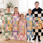 Cousin Crew Check blanket with each name added, Christmas gift