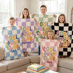 Cousin Crew Check blanket in soft fleece, made for movie nights and road trips - The Custom Co