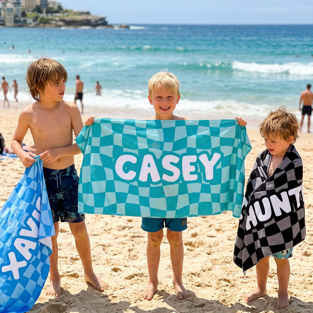 Wavy Check Beach Towel