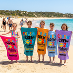 Cousin Crew 2026/27 beach towel in quick-dry sand-free fabric, made for family holidays - The Custom Co