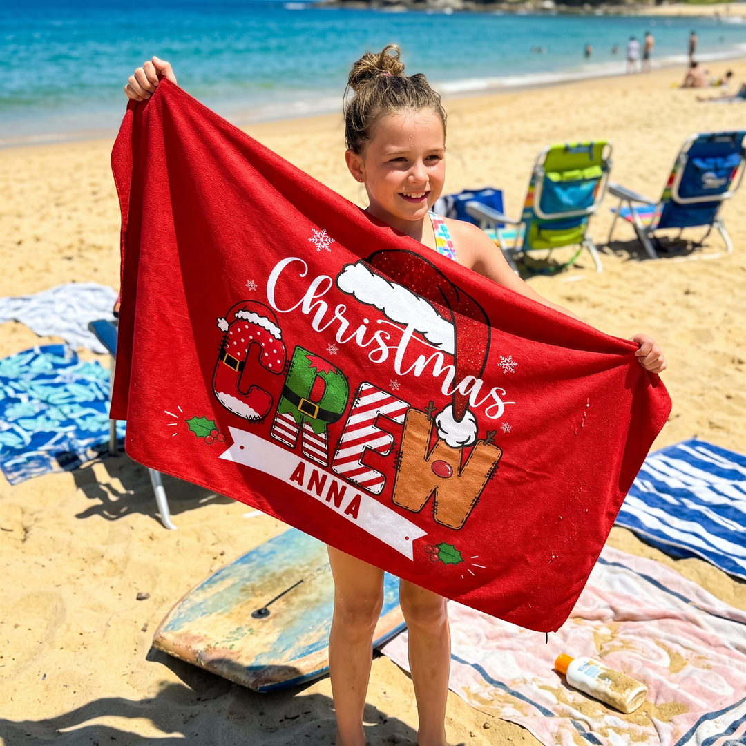 Christmas Crew Personalised Towel