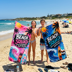 Beach Squad custom name towel for beach trips and school camps