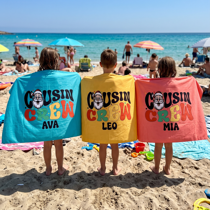 Groovy Cousin Crew Personalised Beach Towel